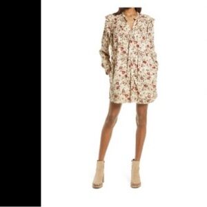 Treasure & Bond Ivory Floral Long Sleeve Dress